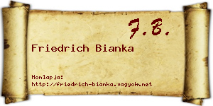 Friedrich Bianka névjegykártya